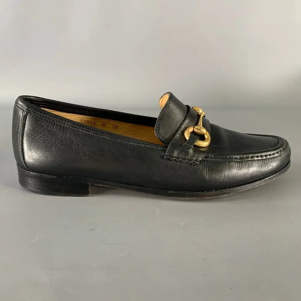 BRUNO MAGLI Size 10 Black Gold Leather Loafers - Picture 2 of 9
